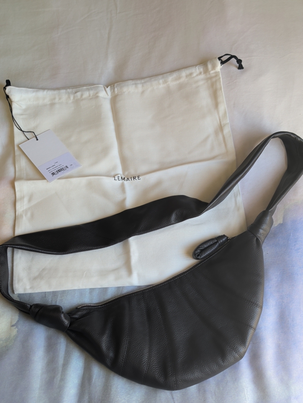 Lemaire Chocolate Brown Small Croissant Leather Shoulder Bag